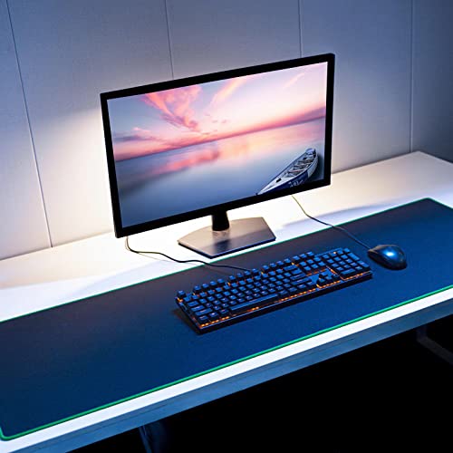 Wolaile Gaming Computer Mouse Pad with Black Stitched Edge,18x14 inches - color: Black, size: 18"x14"