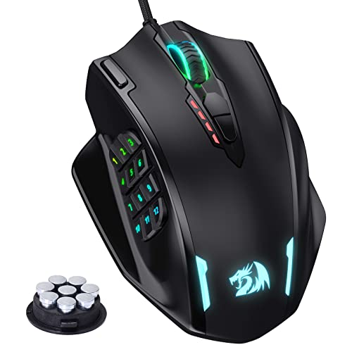 Redragon M908 Wired MMO RGB Gaming Mouse 12400 DPI Remapping Keys | Stable Lag-Free Connection, Redefine Keybinding Macro, Vibing Backlight, Ergonomic Grip Body Comfort - color: Black, style: Wired M908