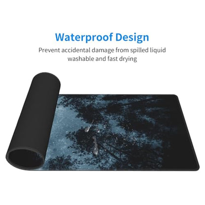 Night Sky Forest Mouse Pad XL Large Mousepad Non Slip Rubber Base Desk Mat for Laptop Computer Gaming 31.5" X 12" - color: Night Sky Forest