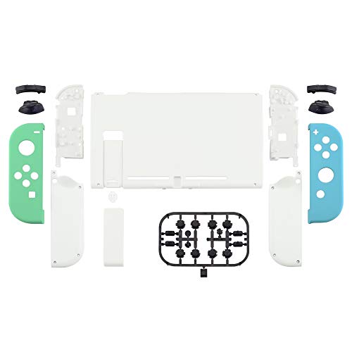 eXtremeRate DIY Replacement Shell Buttons for Nintendo Switch, Mint Green & Heaven Blue Back Plate for Switch Console, Housing Case with Buttons for Joycon Handheld Controller [Only Shell, NO Console] - color: Mint Green & Heaven Blue