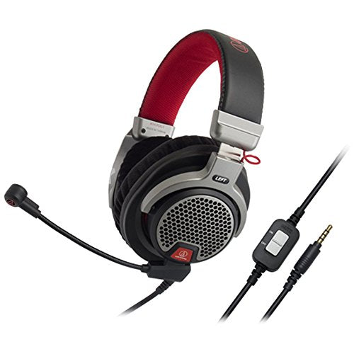 Audio-Technica ATH-PDG1 Open-Air Premium Gaming Headset with 6" Boom Microphone, Red/Gray/Black