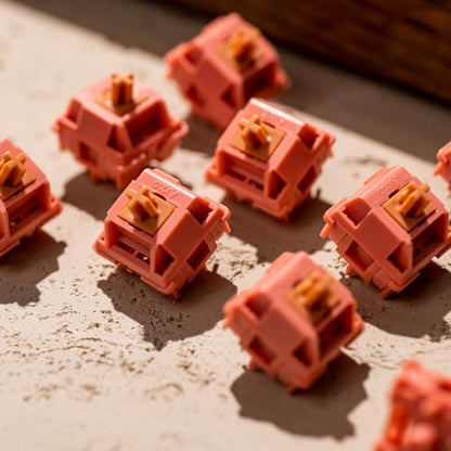 Akko Rosewood Keyboard Switch for Mechanical Gaming Keyboard, 5-Pin 40gf Linear Pre-Lubed Switches (45pcs) - color: Rosewood