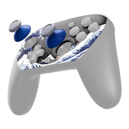 eXtremeRate DIY Replacement Faceplate Shell for Nintendo Switch 2 Pro Controller, Custom Front Housing Case, Thumbsticks and Screwdriver Tools for Switch 2 Pro Controller - The Great Wave Off Kanagawa - color: The Great Wave Off Kanagawa