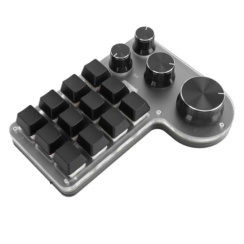 Macro Pad Macro Keyboard, Programmable Keypad Customized 12 Keys Mini Mechanical Gaming Keyboard, One Handed Keyboard Micro Keyboard Macropad 4 Knobs