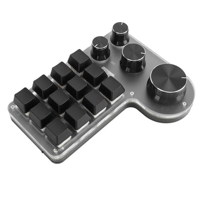 Macro Pad Macro Keyboard, Programmable Keypad Customized 12 Keys Mini Mechanical Gaming Keyboard, One Handed Keyboard Micro Keyboard Macropad 4 Knobs