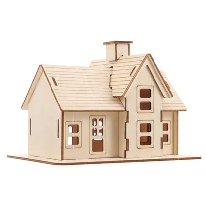 1 Set 3D Wooden Puzzles House Model Building Kit, DIY Wood Cabin Kit for Adults to Build, Creative 3D Tiny Home Model House Jigsaw Puzzles Toys for Kids and Adults