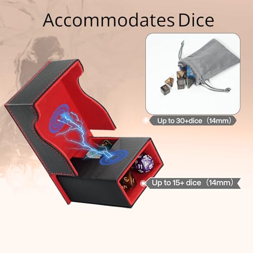 Dice Tower and Tray,Foldable Portable Dice Rolling Tower,Dice Roller Accessory for Dungeons and Dragons,Classic Board Games,RPG Games,and Tabletop Games Black/Red - color: Black/Red