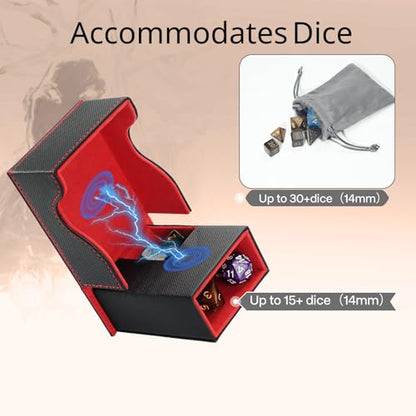 Dice Tower and Tray,Foldable Portable Dice Rolling Tower,Dice Roller Accessory for Dungeons and Dragons,Classic Board Games,RPG Games,and Tabletop Games Black/Red - color: Black/Red