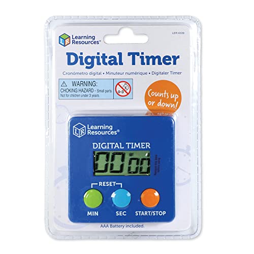 Learning Resources Digital Timer | Visual Timer for Kids, Digital Timers for Classroom, Kids Stopwatch, Magnetic Timers, Teacher Must Haves
