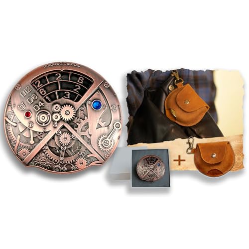 Roulette Dice DND Metal Dice Set for Dungeons and Dragons Dice Set D&D DND Dice Role Playing Dice Spnner Pocket D20 D4 D6 D8 D10 D100 for Steampunk Theme Games TRPG Tabletop Gaming - color: 14 New Copper Bag