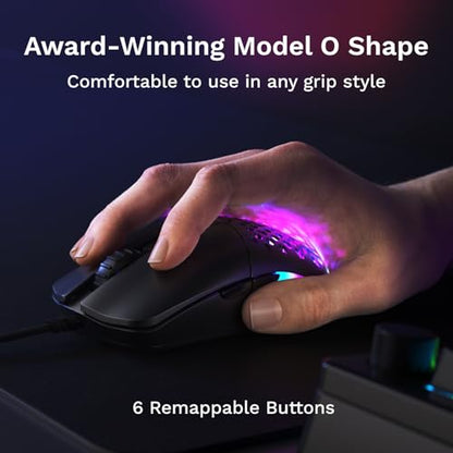 GLORIOUS Model O Eternal Ultralight RGB Gaming Mouse - Wired - 55g Lightweight - Customizable RGB Lighting - 6 Programmable Buttons - Symmetrical Design - 12K DPI Optical Sensor - PC/Mac - Black - color: Matte Black, style: Model O Eternal (Ambidextrous)