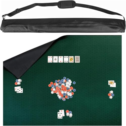Board Game Mat 42 x 66 nches, Table Cover for Mahjong, Poker, Playing Cards, Tile Games, Dominoes, and RPG - Neoprene Gaming Playmat - color: Green, size: Rectangle 42 x 66 inches