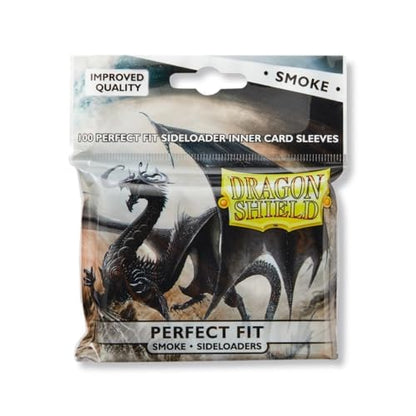 Dragon Shield Perfect Fit Sideloader Inner Card Sleeves Standard Size (100 CT) – PVC-Free Polypropylene Double-Sleeve Protection Compatible with Pokemon, One Piece & Magic The Gathering – Smoke - color: Perfect Fit Sideloader Smoke, size: Standard Size