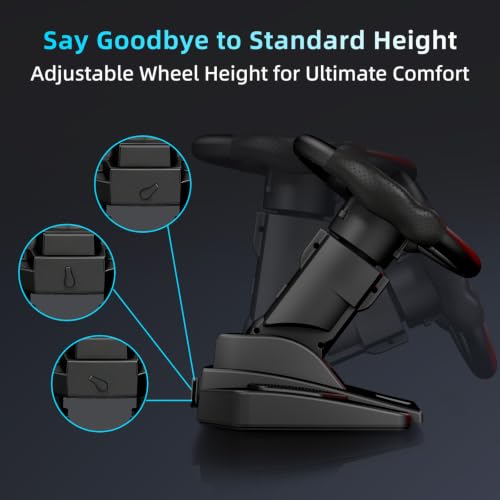 DOYO F9 Pro 900° Gaming Steering Wheel with H-Shifter & Linear Pedals, Hall Effect Precise Linear Steering, Dual Mode Switch, Adjustable Tilt Height Sim Racing Wheel for PC PS3 Truck Drift Games - color: Black-270/450/900° Sequential Shifter
