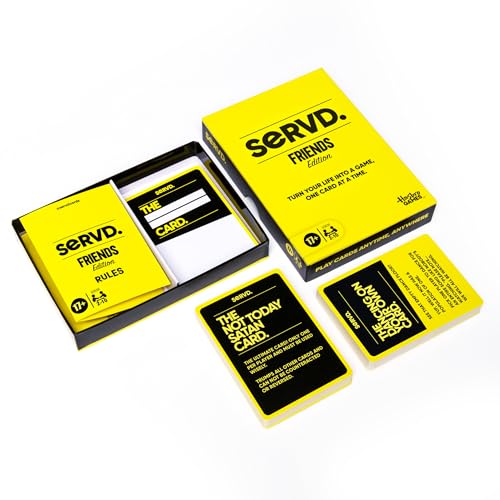 Hasbro SERVD Friends Edition Party Game – Hilarious Real-Life Card Game for Adults – Inject Fun and Strategy into Time with Friends – 2-10 Players – Ages 17+ - style: Friends
