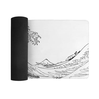 Gaming Mouse Pad, Great Wave Outline Black and White Mouse Pad 11.8x23.6 Inch Large Extended Computer Mouse Mat Keyboard Full Desk Mousepad for Gaming, Office, Home - color: style-3, size: 11.8 x23.6-Inch