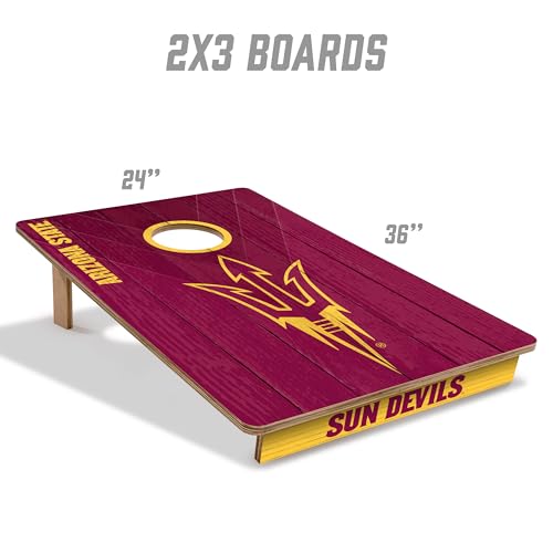 YouTheFan NCAA 2’ x 3’ Wood Cornhole Game with Logo Bags - color: Arizona State Sun Devils
