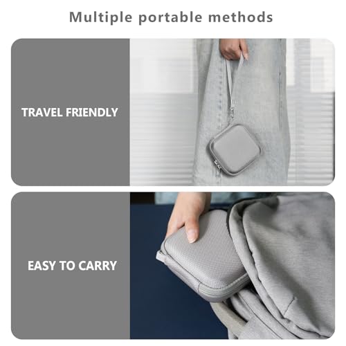 Supmay Hard Carrying Case for Anbernic RG Rotate/ RG34XXSP/ RG35XXSP Retro Handheld Game Console/ Game Boy Advance SP, Retro Game Travel Storage Holder with Mesh Bag for Battery, USB Cable, Grey - color: Grey