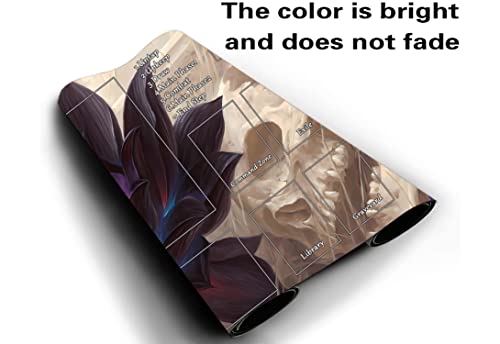 MTG Playmat, Game Play Mat for MTG TCG 24 x 14 inches Trading Card Inked Game Playmats with Storage Bag Smooth Rubber Surface Battle - color: Black Lotus With Zones1