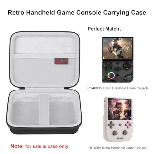 Elonbo Carrying Case for G350/ RG35XX Pro/ RG40XXV/ RG406V/ RG405V Retro Handheld Game Console, GiipGoop/ Voacle/ Anbernic Video Gaming Console Travel Storage Bag, Linux System Games Holder, Black - color: Black