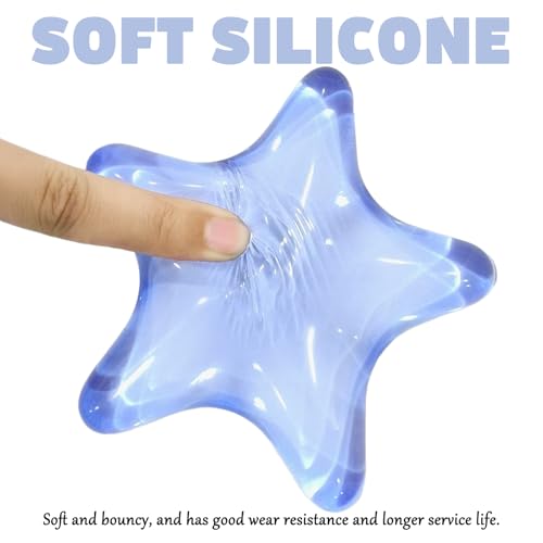 Gel Wrist Rest for Keyboard and Mouse Transparent Blue Sea Star Elbow Pad Cushion Ergonomic Cute Clear Cool Mouse Wrist Pad Silicone Non-Slip Support for Computer Gaming Office Hand Pillow Ocean Beach - color: Star Blue