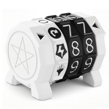 MTG Life Counter Wheel Health Tracker Gradient Game Counter for Board Game Compatible Table top Games with Magic Card Game Accessories CCG Creature Stats (White with Black) - color: White With Black