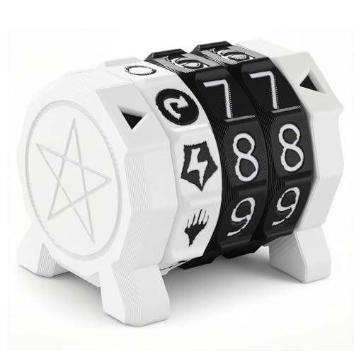 MTG Life Counter Wheel Health Tracker Gradient Game Counter for Board Game Compatible Table top Games with Magic Card Game Accessories CCG Creature Stats (White with Black) - color: White With Black