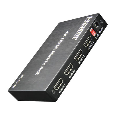 4K@60Hz HDMI eARC Splitter Switcher 4x2 Bidirectional - 1x4 eARC Audio Splitter/Switcher, HDCP2.2 HDR10, 4-Port HDMI Switch for Soundbar/Amplifier/Blu-ray, Fiber/Coaxial Output