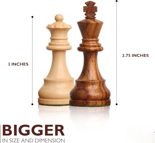 Collector Edition Wooden Chess Pieces Chess Coins Pawns Chessmen Figurine Pieces (3.75 Inch Brown - White) - color: 3.75 Inch Brown - White
