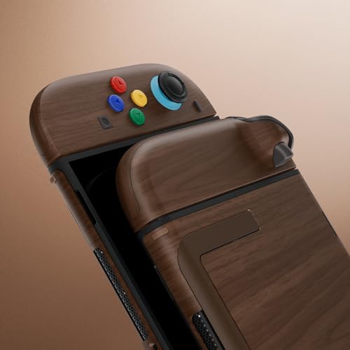 eXtremeRate DIY Replacement Shell Buttons for Nintendo Switch 2, Custom Full Set Rear Back Plate Controller Housing with Buttons for Switch 2 Handheld Console & Joycon 2 - Deluxe Version - Wood Grain - color: Wood Grain