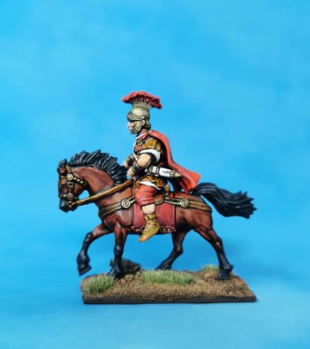 Wargames Delivered - Victrix Early Imperial Roman Mounted Generals with Bonus Miniature STL Download – 12 Detailed 28mm Miniatures with Generals, Legates, Centurions & Horses Miniature Wargaming