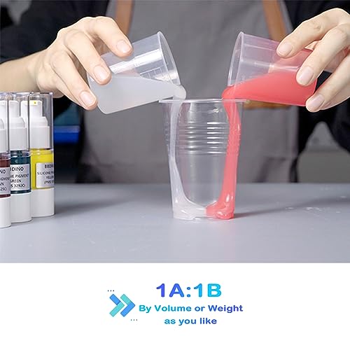 BBDINO 00-30 Super-Soft Silicone Rubber Flesh Like Translucent 8.8 Lbs | Skin Safe 1A:1B Mix Platinum Liquid Silicone for Practice Skin/Prosthetic Appliances/Cushioning for Orthotics/Special Effects - size: 1 Gallon 4000g