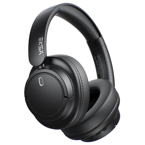 EKSA Wireless Headphones Over Ear, Bluetooth Headphones with Microphone, Hi-Res Audio, 90H Playtime, 6 EQ Modes, Lightweight, Foldable, Bluetooth Headset for PC/Cellphone/Home/Travel/Office Black