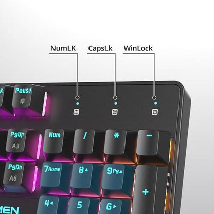 surmen Full Size Creamy Keyboard with Number Pad, 104 Keys RGB Wired Mechanical Gaming Keyboard Backlit with PBT Keycaps Linear Red Switch for Laptop Desktop PC Gamers（104 Monster） - color: 104 Monster
