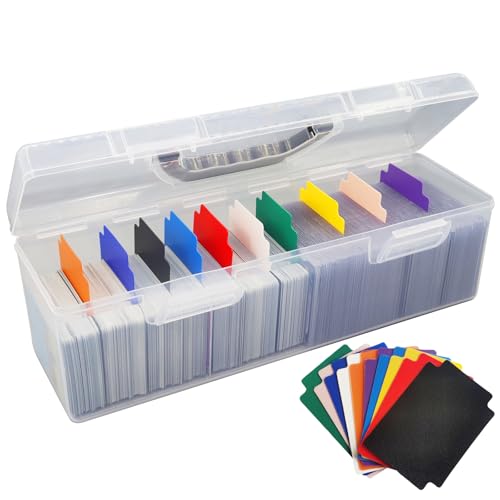 Plastic Trading Card Storage Box, Toploader Baseball Football Sports Card Storage Case with Handle, Clear Playing Card Holder, Holds Up to 200 Toploaders 750 Cards, Fit for Toploader and Standard Card - style: 1 Pack