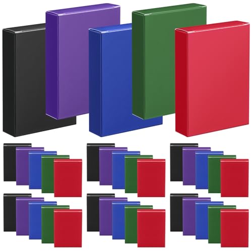 Jexine 50 Pieces Playing Card Box Deck Boxes Empty Playing Case Card Holder Bulk Organize Storage Board Game Box Fits Baseball Trading (Red,Blue,Green,Black,Purple) - color: Red, Blue, Green, Black, Purple