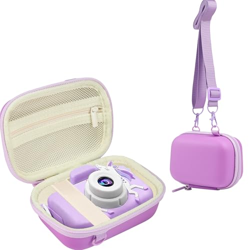 Leayjeen Kids Camera Case for Goopow/Mgaolo Kids Camera-Purple | Fits CIMELR/Seckton/OZMI Kids Toy Cameras and Children Digital Camera,Shockproof Water-Resistant Hard EVA Shell(Case Only) - color: Purple