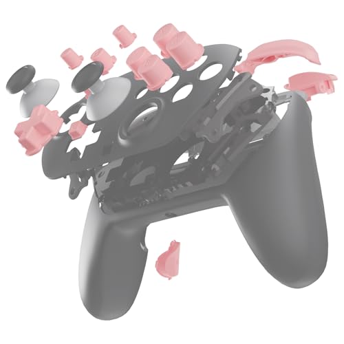 eXtremeRate DIY Replacement Full Set Buttons for Nintendo Switch 2 Pro Controller, Puffy Pink Custom ABXY Dpad + - Home Capture Power L R ZR ZL Triggers Sync GL GR Buttons for Switch 2 Pro Controller - color: Puffy Pink