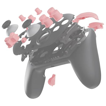 eXtremeRate DIY Replacement Full Set Buttons for Nintendo Switch 2 Pro Controller, Puffy Pink Custom ABXY Dpad + - Home Capture Power L R ZR ZL Triggers Sync GL GR Buttons for Switch 2 Pro Controller - color: Puffy Pink