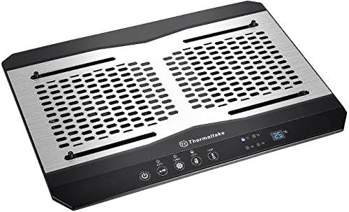 Thermaltake Massive TM Aluminum Panel Dual 120mm Fans Adjustable Temperature Sensor 10"-17" Laptop Notebook Cooling Pad CL-N002-PL12BL-A
