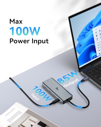 9-in-1 Docking Station Dual Monitor 4K LIONWEI USB C Hub for Laptop Mac | Dual HDMI, 4K, 100W PD, 5Gbps, Ethernet, SD/TF, USB C Dock for MacBook/Dell/HP/Lenovo/Thunderbolt Device - color: 9-in-1 (2 HDMI)