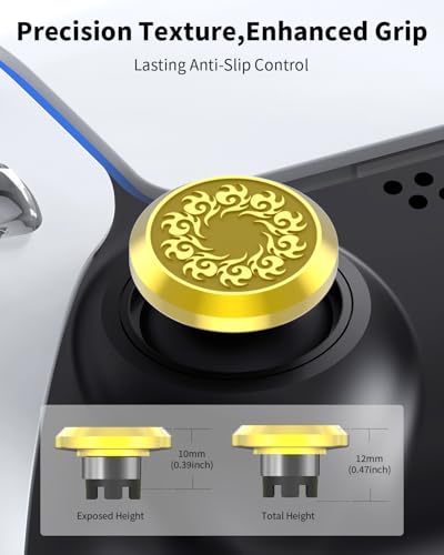 KD.FLY Metal Thumbsticks for PS5 Controller Joystick Replacement, Thumb Sticks for PS4 Controller, Custom Thumb Grips for Switch Pro Controller, 2 Joystick, 2 Thumbstick Base, Celestial Cloud - color: Celestial Cloud
