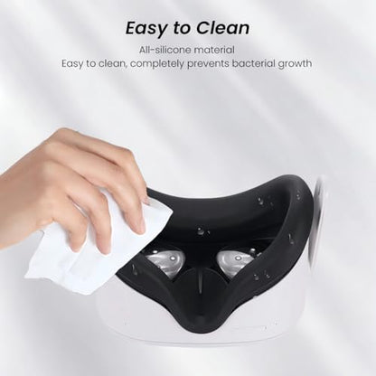 ZVTE Head Strap for Meta Quest 2, All-in-One VR Accessories Kit with Replacement Strap, Controller Grips, Silicone Face Pad Cover, Thumb Caps for Oculus Quest 2