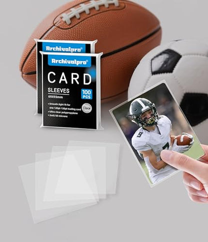 Ultra Clear Soft Penny Sleeves - 100pcs Standard Size Trading Card Protectors, Fits 15PT-35PT Cards, Acid-Free PVC-Free Card Sleeves for Collectors, Sports & Outdoors - size: 65×91mm (2.56"×3.58")