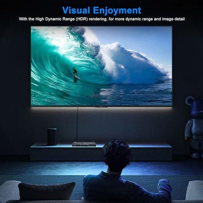 8K HDMI Switcher 5 in 1 Out, HDMI Splitter with IR Remote Switcher Selector Box Support 8K@60Hz 4K@120Hz, HDMI 2.1 Switch Compatible with PS 5/4/3 Xbox Switch Roku TV Fire Stick