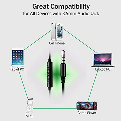 Single Earbud, One Ear Sport Earphone with Hook, Mono Headphone with Mic and in-line Control for Safe Driving, Biking, Running, Gaming and Working, for Right Ear Wearing Only, CGS09 | One Ear Mono Headphone with Mic & Ear Hook, for 3.5mm Audio Devices Use