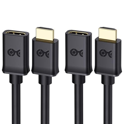 Cable Matters 2-Pack 4K High Speed HDMI Extension Cable, M-F, 6ft | 4K@60Hz, Male to Female, HDMI Extender Cable, with Ethernet, 3D and 4K Resolution Ready - size: 6 Feet