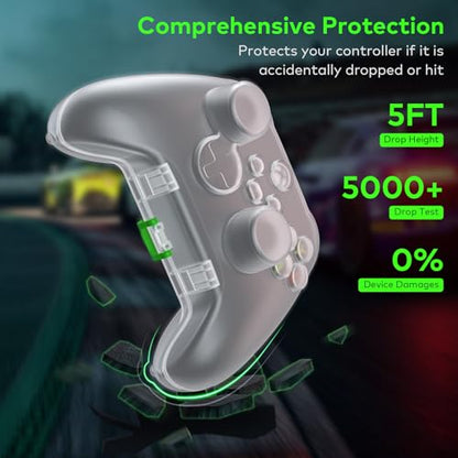 Tiiletzote Protective Travel Case for Xbox Series X/S Controller, 1:1 Fit | Hard Shell Carrying Case, Joystick Protection, Space-Saving, Dust-Resistant, Anti-scratch, Shock-proof Compact Storage Cover - color: White
