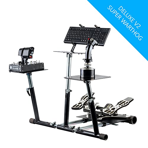 Wheel Stand Pro Super Warthog Flight stand Compatible With Thrustmaster HOTAS WARTHOG, Saitek/Logitech rudders. Rudders/mouse/keyboard/throttles not included.