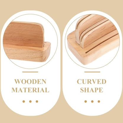 Curved Wooden Playing Card Holder Tray Rack Organizer Set of 2 Solid Card Holder for Adults, Seniors, Kids - 14 x 2.5 x 2.5Inch for Bridge Canasta Strategy Card Playing